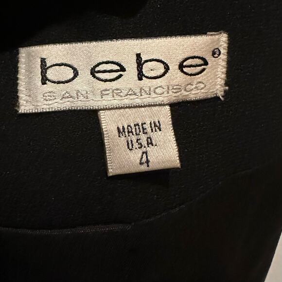 Bebe Cropped Black Two Button Jacket Blazer Women's Size 4 - Picture 2 of 8